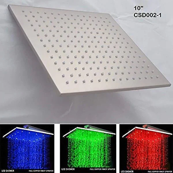 10" Square Rainfall LED Shower Head - Image 3