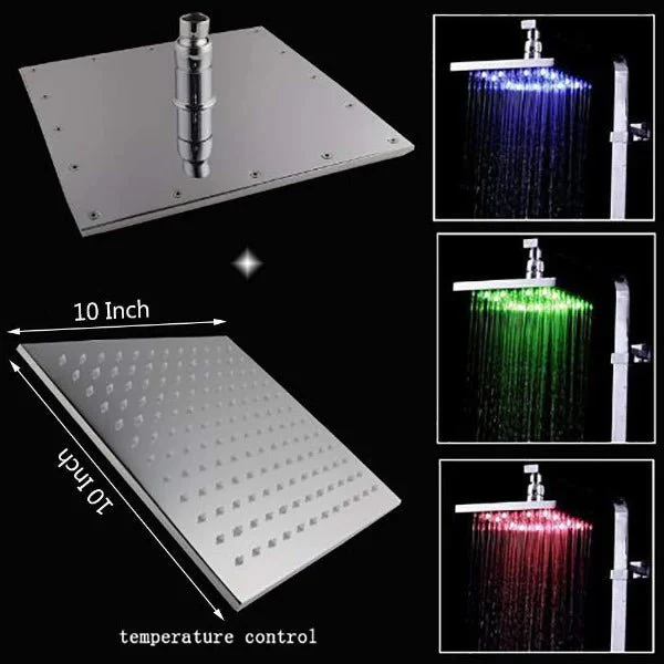 10" Square Rainfall LED Shower Head - Image 5