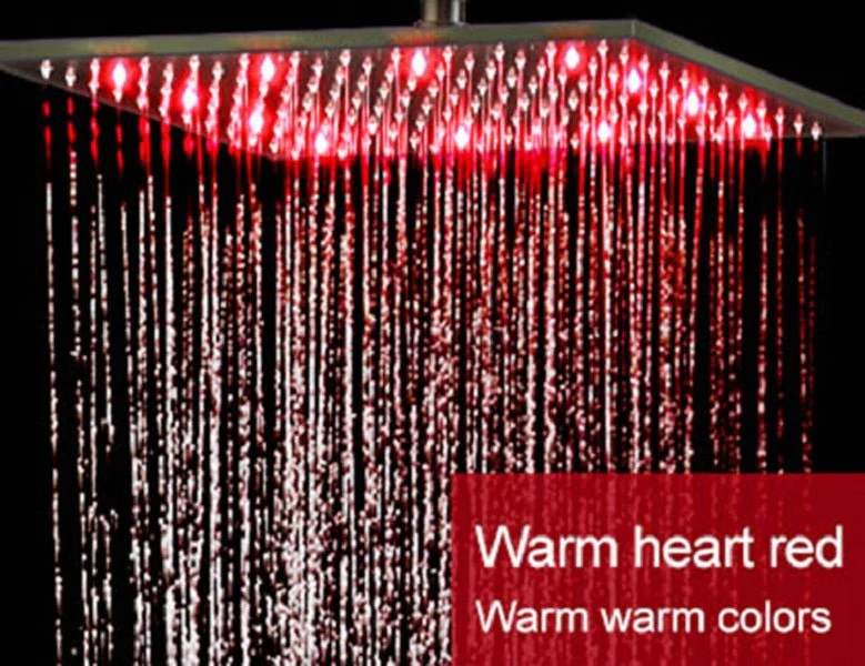 10" Square Rainfall LED Shower Head - Image 8