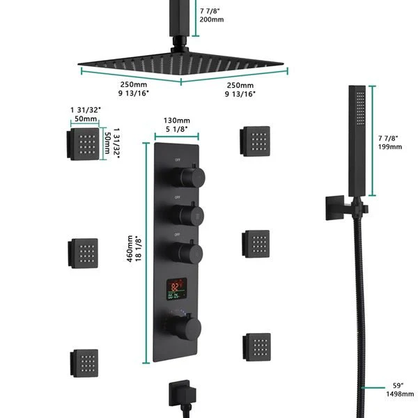 10" Thermostatic Digital Shower System By Cascada Showers - Image 2