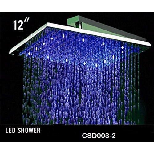 12" Square Rainfall LED Shower Head - Image 16