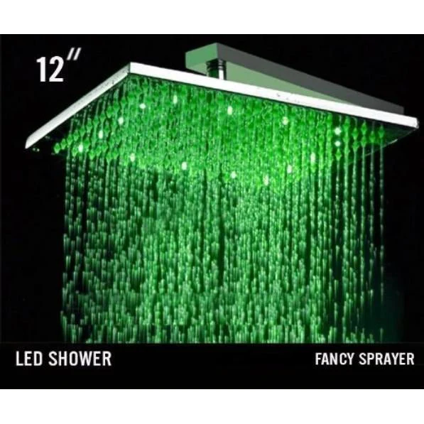 12" Square Rainfall LED Shower Head - Image 4
