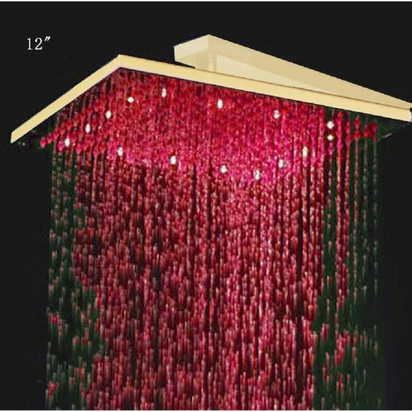 12" Square Rainfall LED Shower Head - Image 5
