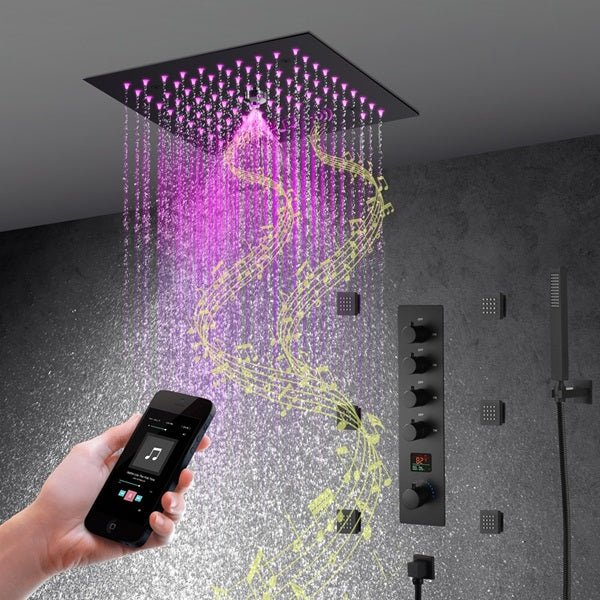 12" Siena Digital LED Bluetooth Shower System By Cascada Showers