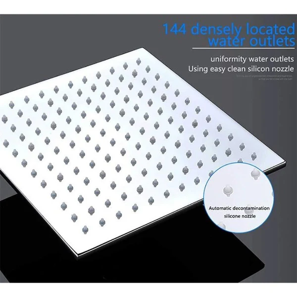12" Square LED Wall Mounted Shower Set - Image 2