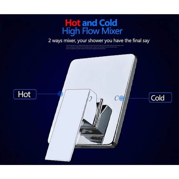 12" Square LED Wall Mounted Shower Set - Image 7