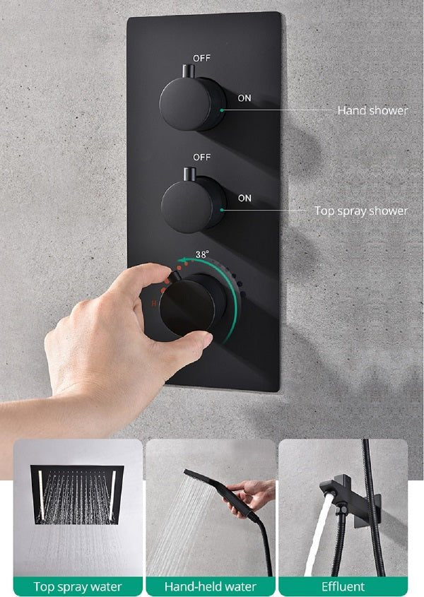 14"x20" LED Shower System with 2-Way thermostatic valve - Image 3