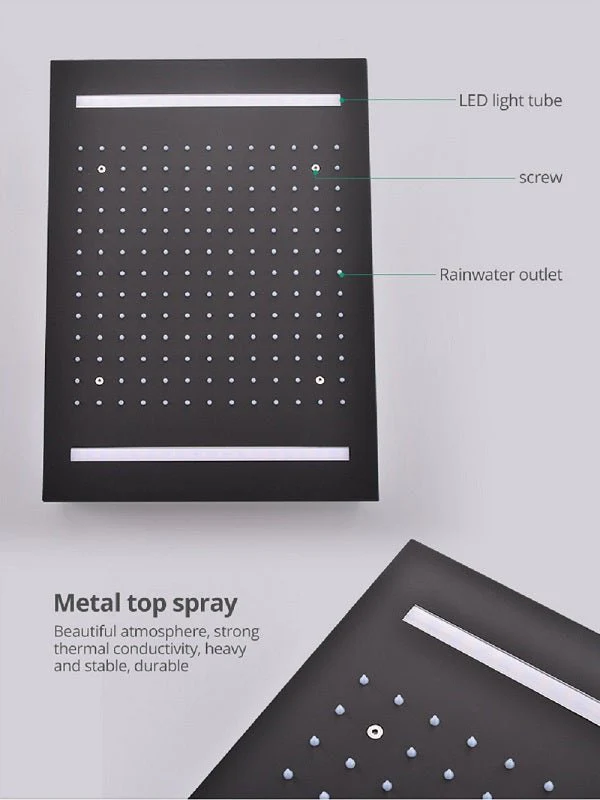 14"x20" LED Shower System with 2-Way thermostatic valve - Image 7
