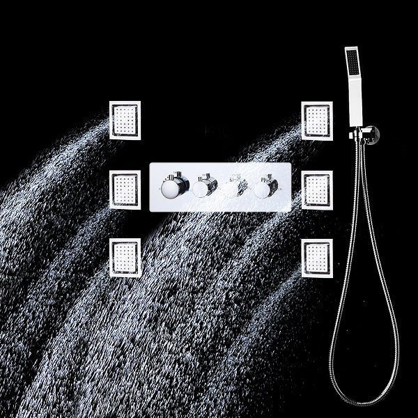 14"x20" Recessed White LED Shower System With 3-Way Thermostatic Valve - Image 10