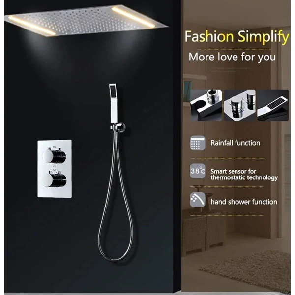 14"x20" Recessed Rainfall Shower Set - Image 3