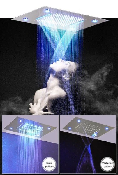 14"x20" recessed rainfall /waterfall LED shower head - Image 12