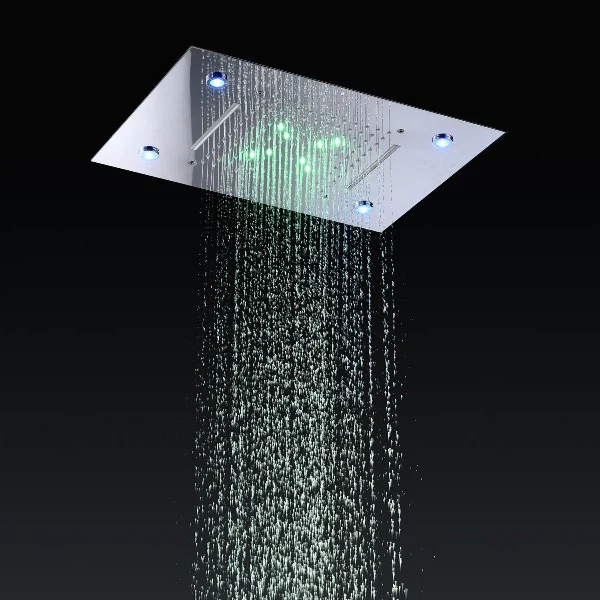 14"x20" recessed rainfall /waterfall LED shower head - Image 18