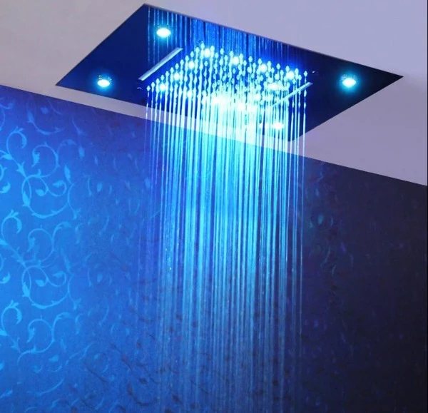 14"x20" recessed rainfall /waterfall LED shower head - Image 7
