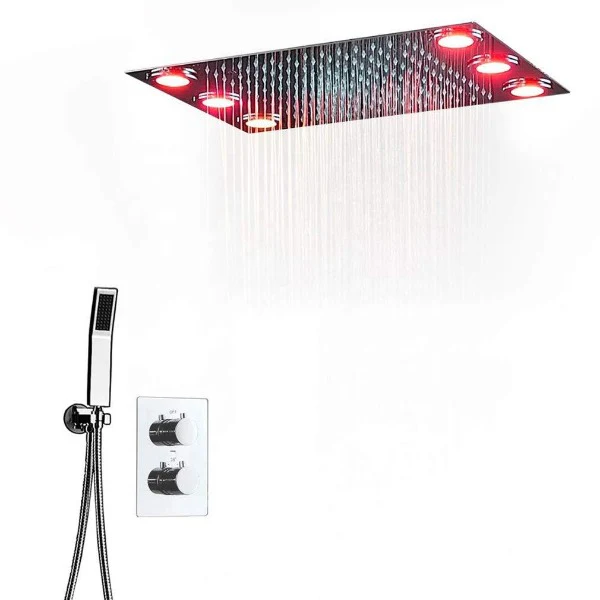 14"x20" Recessed LED Shower Set with Remote
