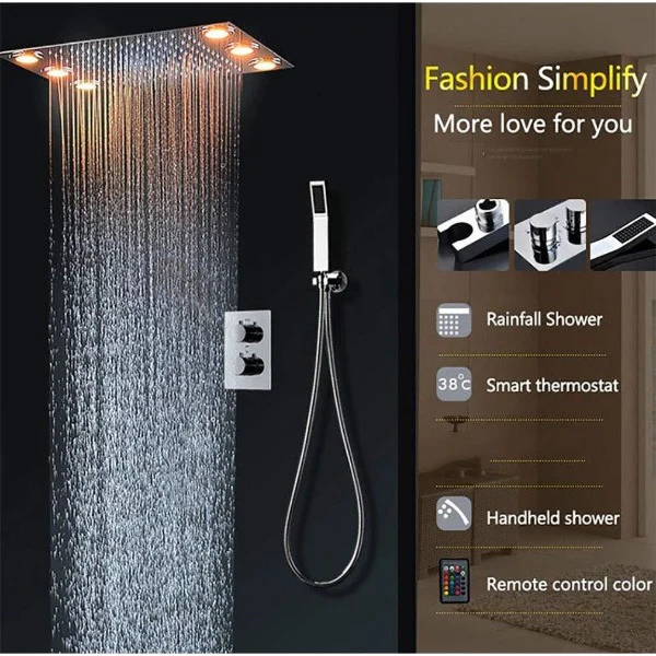 14"x20" Recessed LED Shower Set with Remote - Image 2