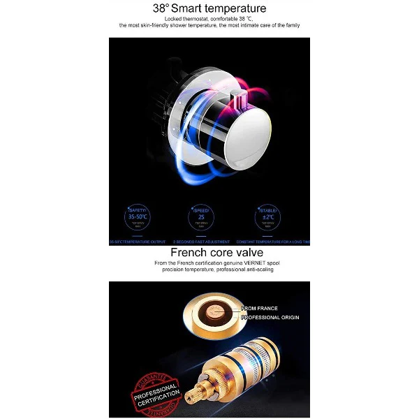 14"x20" Recessed Rainfall/Waterfall LED Shower System - Image 12