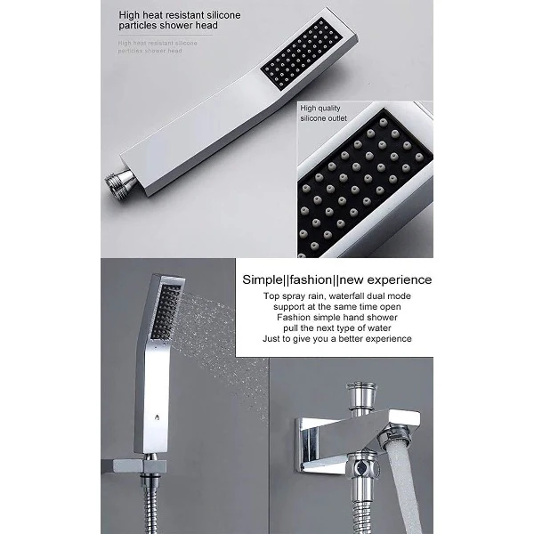 14"x20" Recessed Rainfall/Waterfall LED Shower System - Image 6