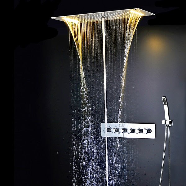 15"x28" LED Shower System with 6 knob Thermostatic Valve - Image 2