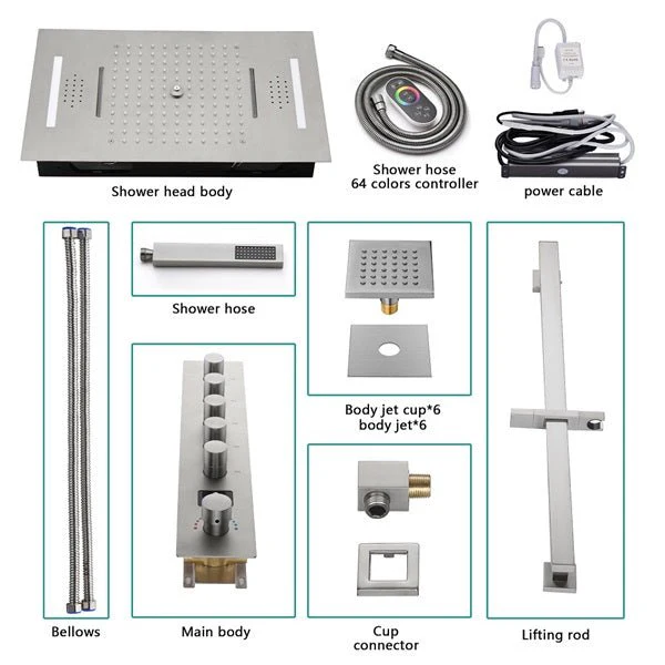 15"x23" Milan LED Music Shower System By Cascada Showers - Image 5
