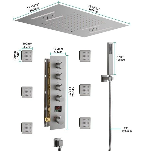 15"x23" Trento Digital LED Shower System By Cascada Showers - Image 5