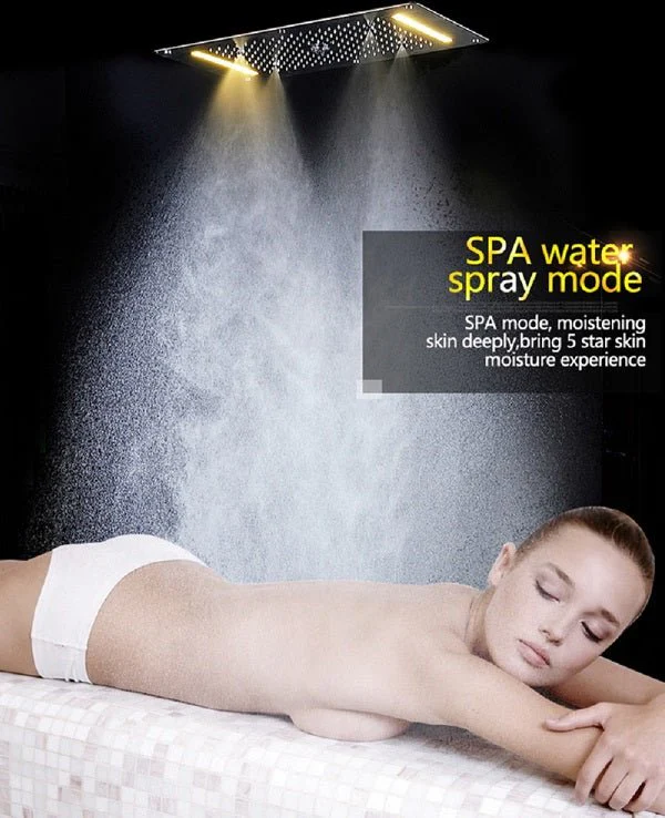 15"x28" LED Waterfall Luxurious Recessed 4 Types Rainfall Shower Head - Image 17