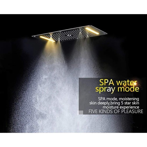 15"x28" LED Waterfall Luxurious Recessed 4 Types Rainfall Shower Head - Image 4