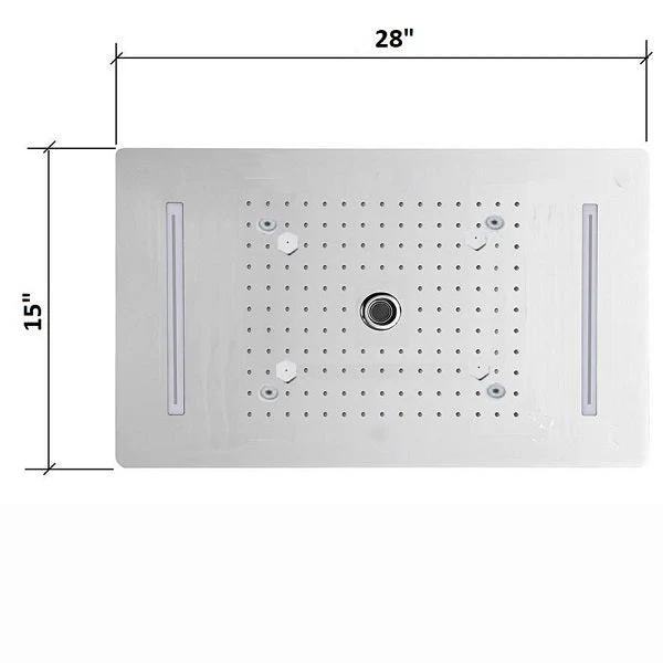 15"x28" LED Waterfall Luxurious Recessed 4 Types Rainfall Shower Head - Image 6