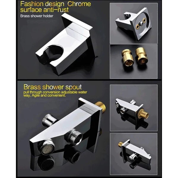 15"x28" Cascada Vaticano LED Shower System – Rain & Body Jets - Image 12