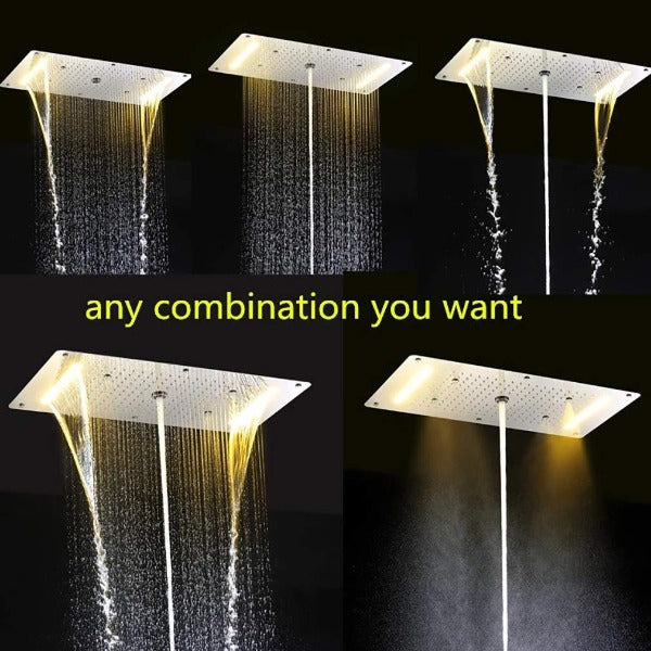 15"x28" Cascada Vaticano LED Shower System – Rain & Body Jets - Image 2