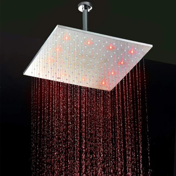 16" Ceiling Mounted Thermostatic Rainfall LED Shower System - Image 3