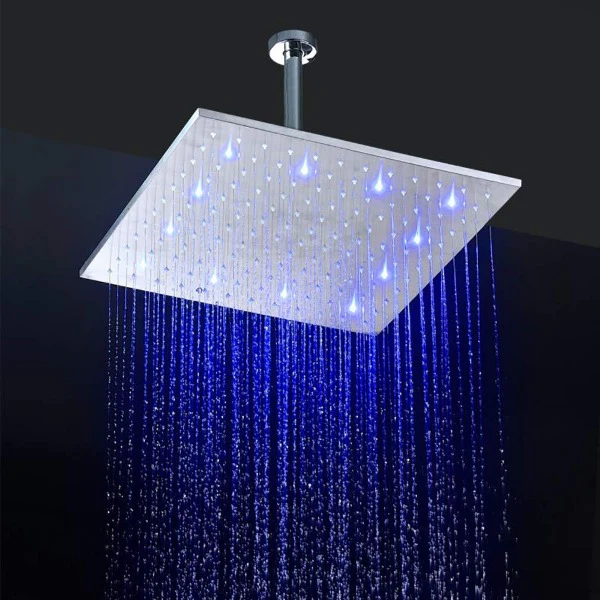 16" Ceiling Mounted Thermostatic Rainfall LED Shower System - Image 4