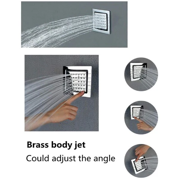 16" Ceiling Mounted Thermostatic Rainfall LED Shower System - Image 6