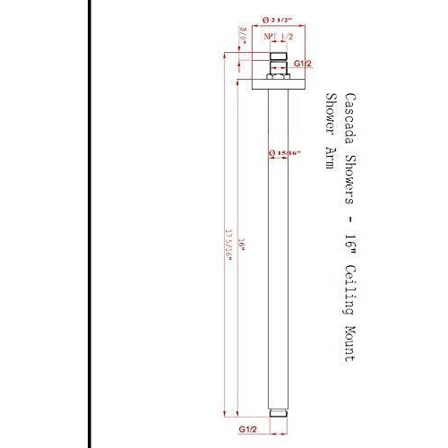 16" Ceiling Mount Shower Arm - Image 6