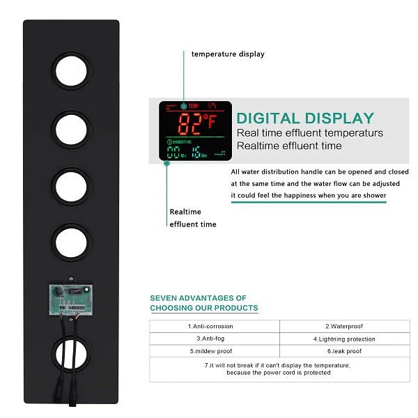 16" Siena Digital Rainfall LED Shower System By Cascada Showers - Image 12