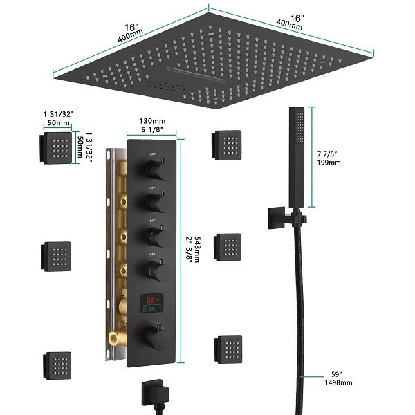 16" Siena Digital Rainfall LED Shower System By Cascada Showers - Image 8