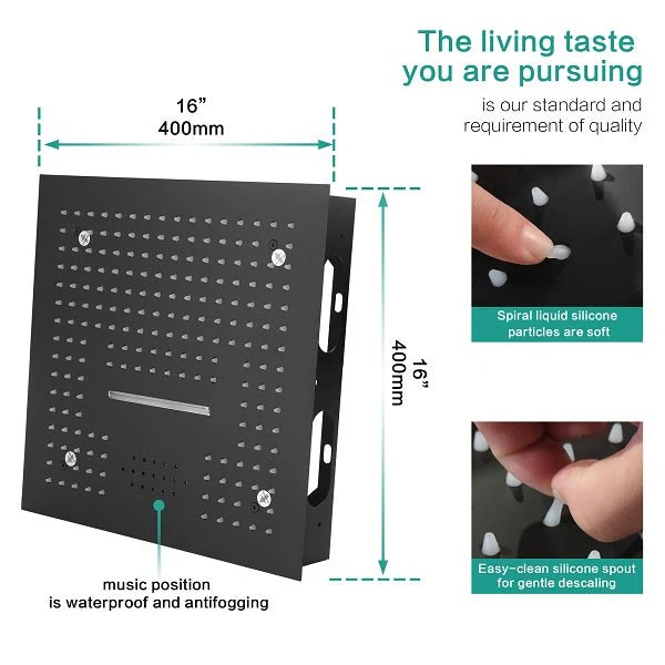 16" Siena Digital Rainfall LED Shower System By Cascada Showers - Image 9