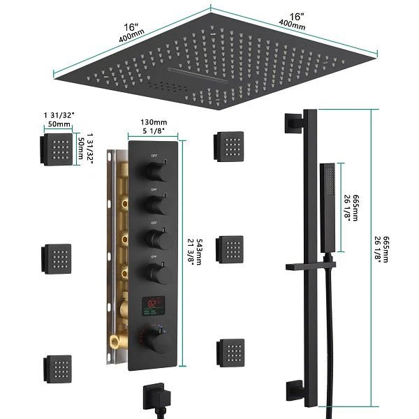 16" Turin Digital Rainfall LED music Shower System by Cascada Showers - Image 5