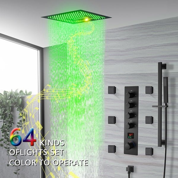 16" Turin Digital Rainfall LED music Shower System by Cascada Showers - Image 7