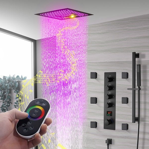 16" Turin Digital Rainfall LED music Shower System by Cascada Showers - Image 9