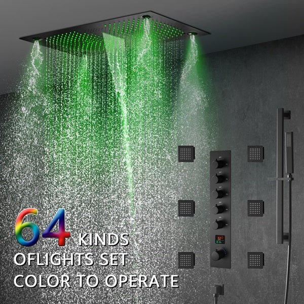 16"x28" Sorrento Digital Rainfall Bluetooth LED Shower System By Cascada Showers - Image 6