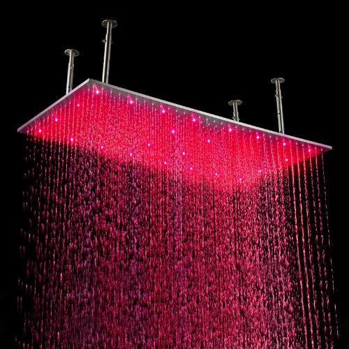 16"x31" Ceiling Mount Rainfall LED Shower Head include Shower Arm - Image 4