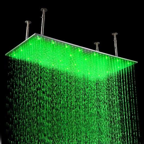 16"x31" Ceiling Mount Rainfall LED Shower Head include Shower Arm - Image 6