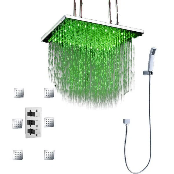 Cascada Luxury 20" LED Rainfall Shower System: Thermostatic Control - Image 4