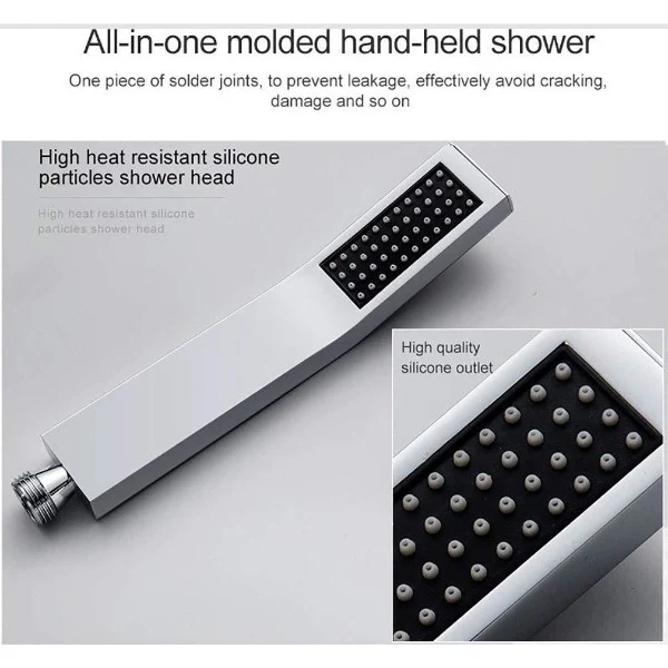 20" Square LED Ceiling Mounted Thermostatic Shower System - Image 3