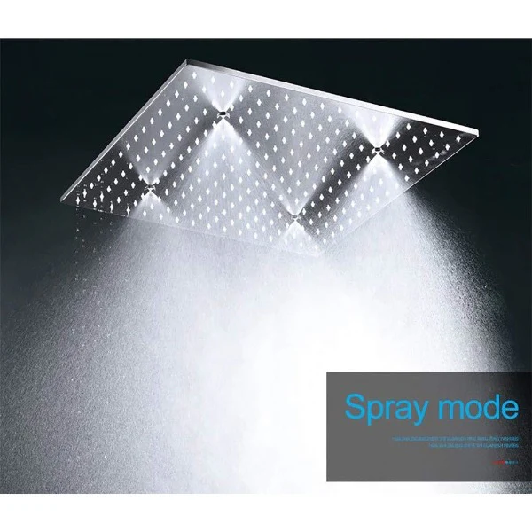 20" Square LED Ceiling Mounted Thermostatic Shower System - Image 6