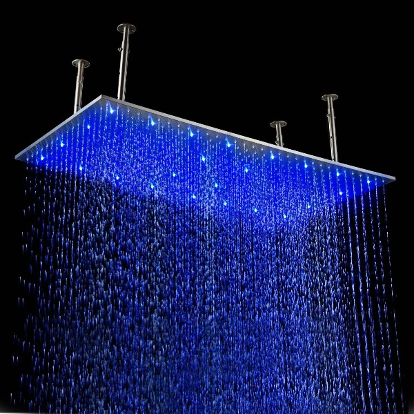 20"x40" Ceiling Mount Rainfall LED Shower Head, include Shower Arm - Image 11