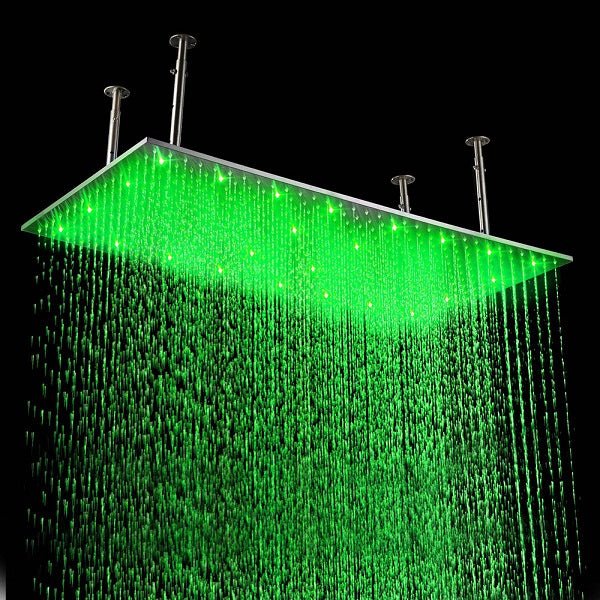 20"x40" Ceiling Mount Rainfall LED Shower Head, include Shower Arm - Image 12