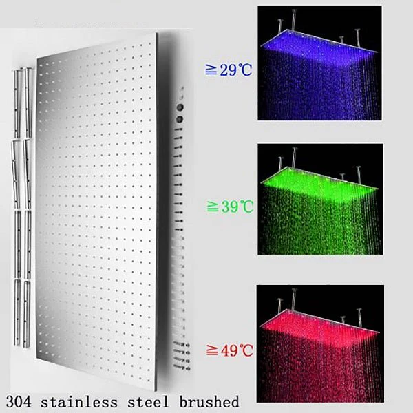 20"x40" Ceiling Mount Rainfall LED Shower Head, include Shower Arm - Image 13