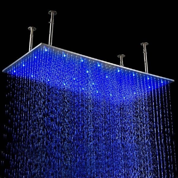 20"x40" Ceiling Mount Rainfall LED Shower Head, include Shower Arm - Image 17
