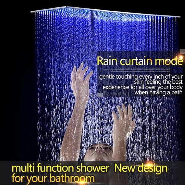 20"x40" Ceiling Mount Rainfall LED Shower Head, include Shower Arm - Image 5